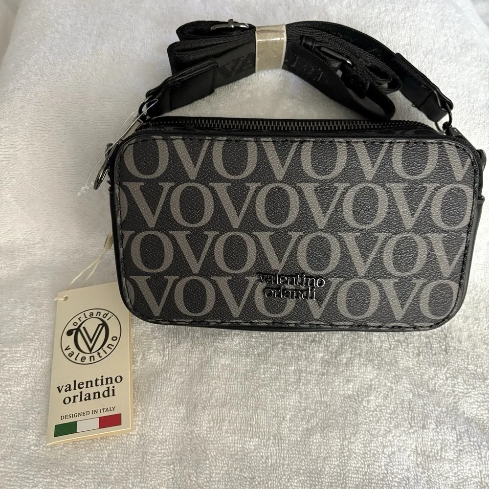 Valentino Orlandi, Camera Bag Black/vovo Crossbody, Shoulder Strap Luxury